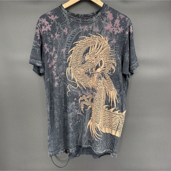 Affliction Other - Affliction Men's Cut Series Lonely Dragon T-shirt L Black Distressed Y2k